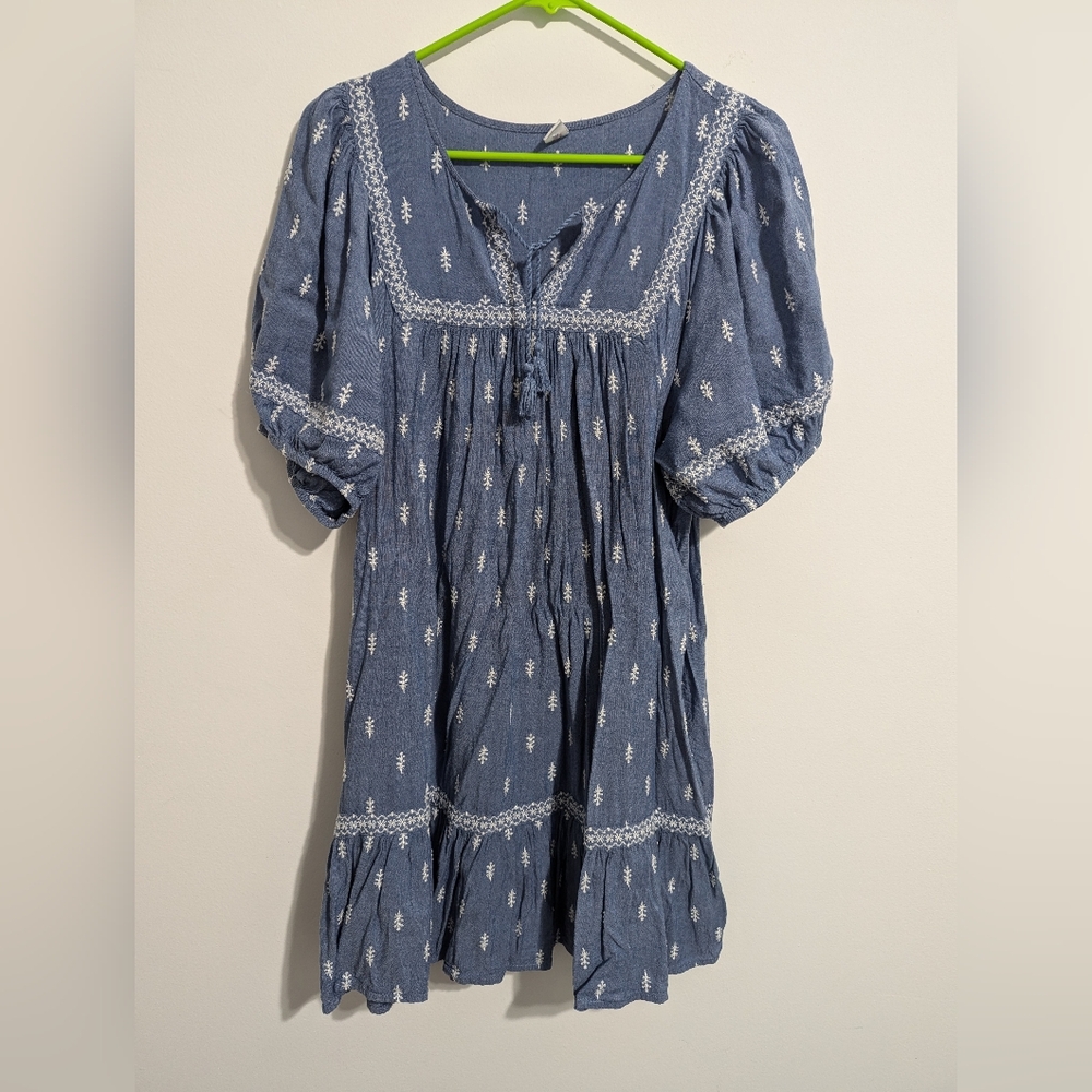Midi dress, Denim look pure cotton